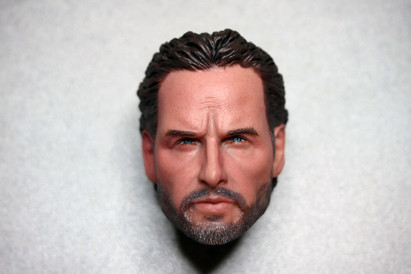 1/6 Scale Unpainted The Walking Dead Rick Grimes Head Sculpt Carved PVC Toy 