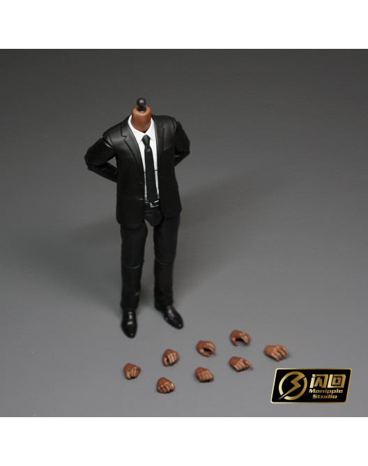 1/12 Manipple Studio Male Man Black Body Suit F 6 SHF Mafex Head Model  Figures
