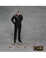 1/12 Scale Black coat Model for 6" DAM SHF Male Body Doll Toys 