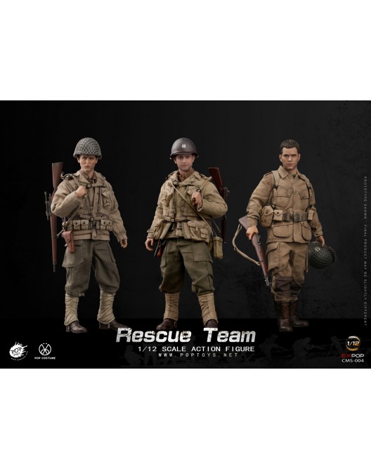 3pcs POPTOYS 1/12 CMS004 US Army Rescue Team WWII Single Player Set Figure